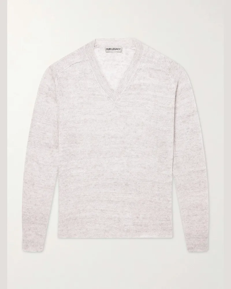 Our Legacy Rue Linen and Cotton-Blend Sweater Neutrals