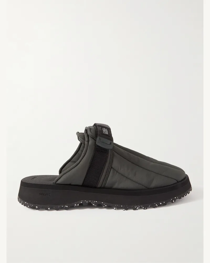 SUICOKE ZAVO-PUFFab wattierte Slippers aus gestepptem Shell Schwarz
