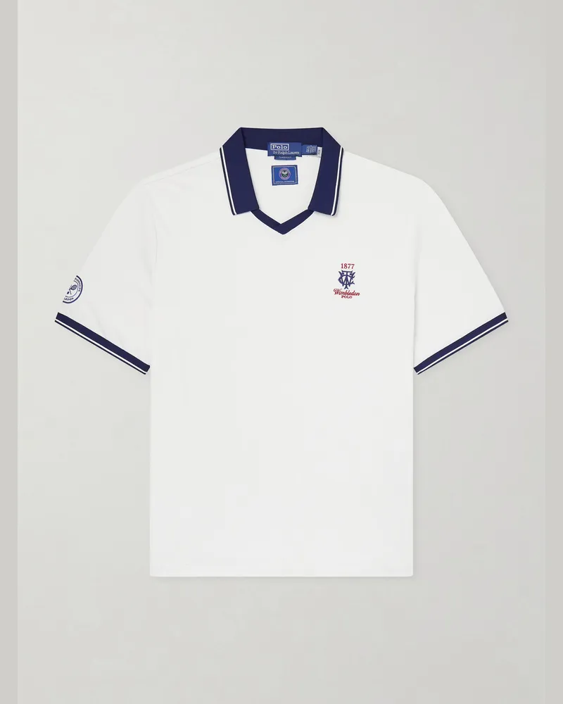 Ralph Lauren Wimbledon Logo-Embroidered Piqué Polo Shirt White