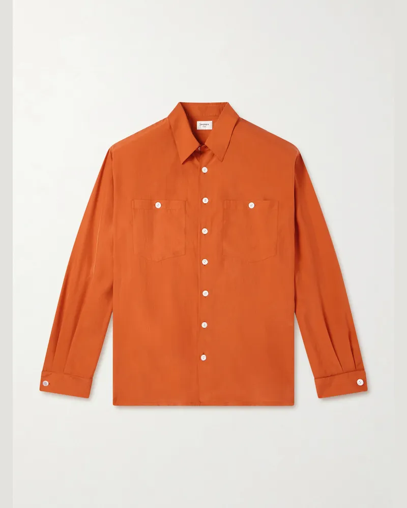Saint Laurent Hemd aus Habutai-Seide Orange