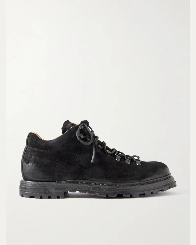 Officine Creative Italia Artik 004 Schnürschuhe aus Veloursleder Schwarz