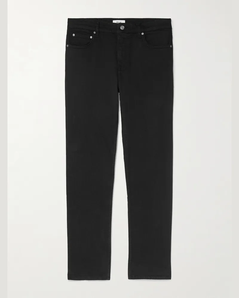 NN 07 Tony 1923 Straight-Leg Garment-Dyed Organic Cotton-Blend Twill Trousers Black