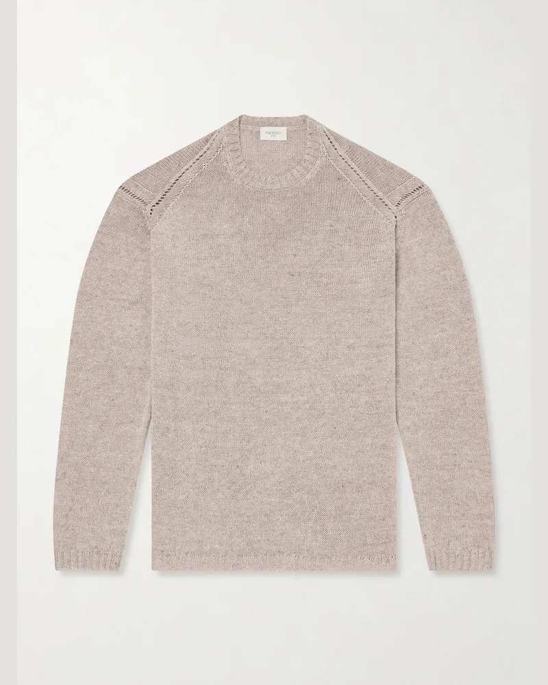 PIACENZA 1733 Cotton and Linen-Blend Sweater Neutrals