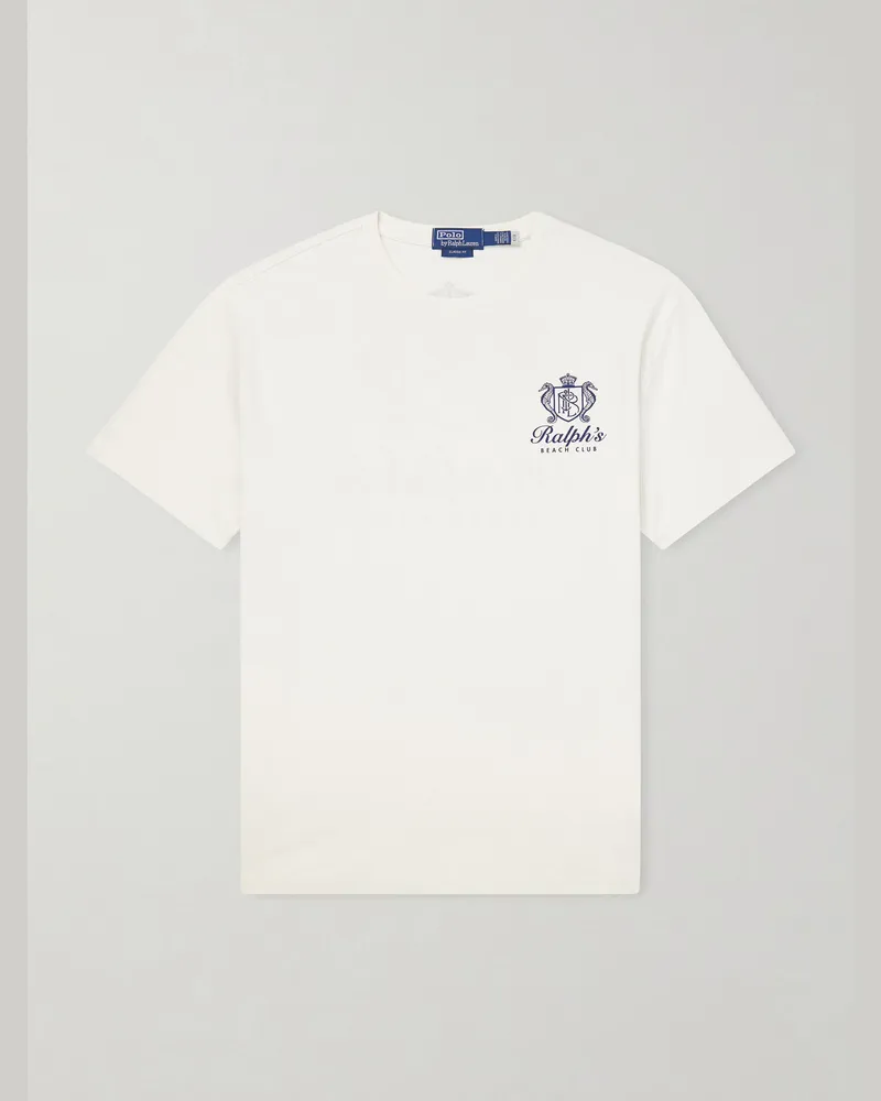 Ralph Lauren T-Shirt aus Baumwoll-Jersey mit Logoprint Weiß