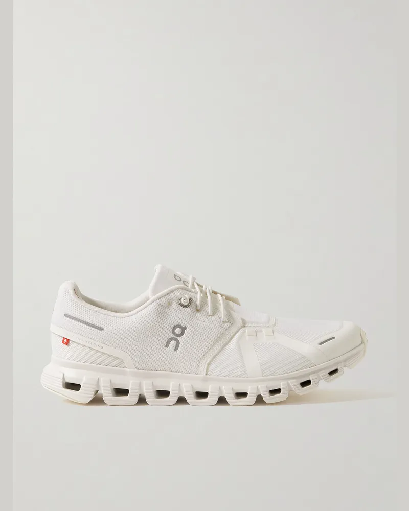 ON Cloud 6 Slip-s aus Mesh mit Gummibesatz Weiß