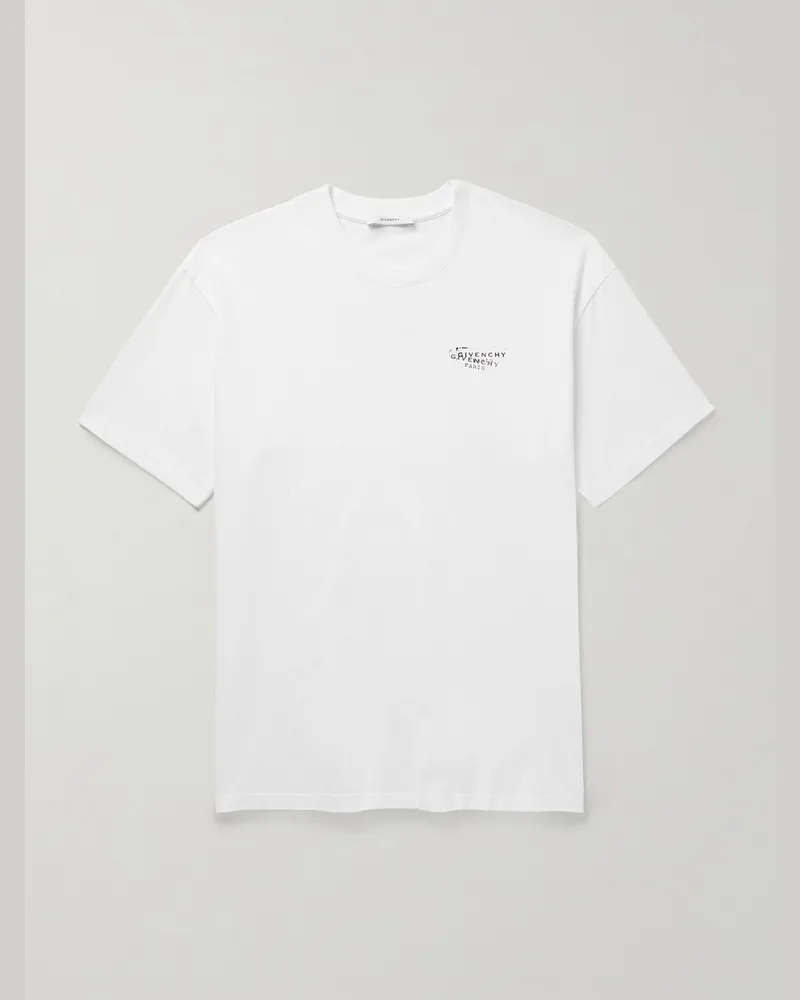 Givenchy T-Shirt aus Baumwoll-Jersey mit Logoprint Weiß