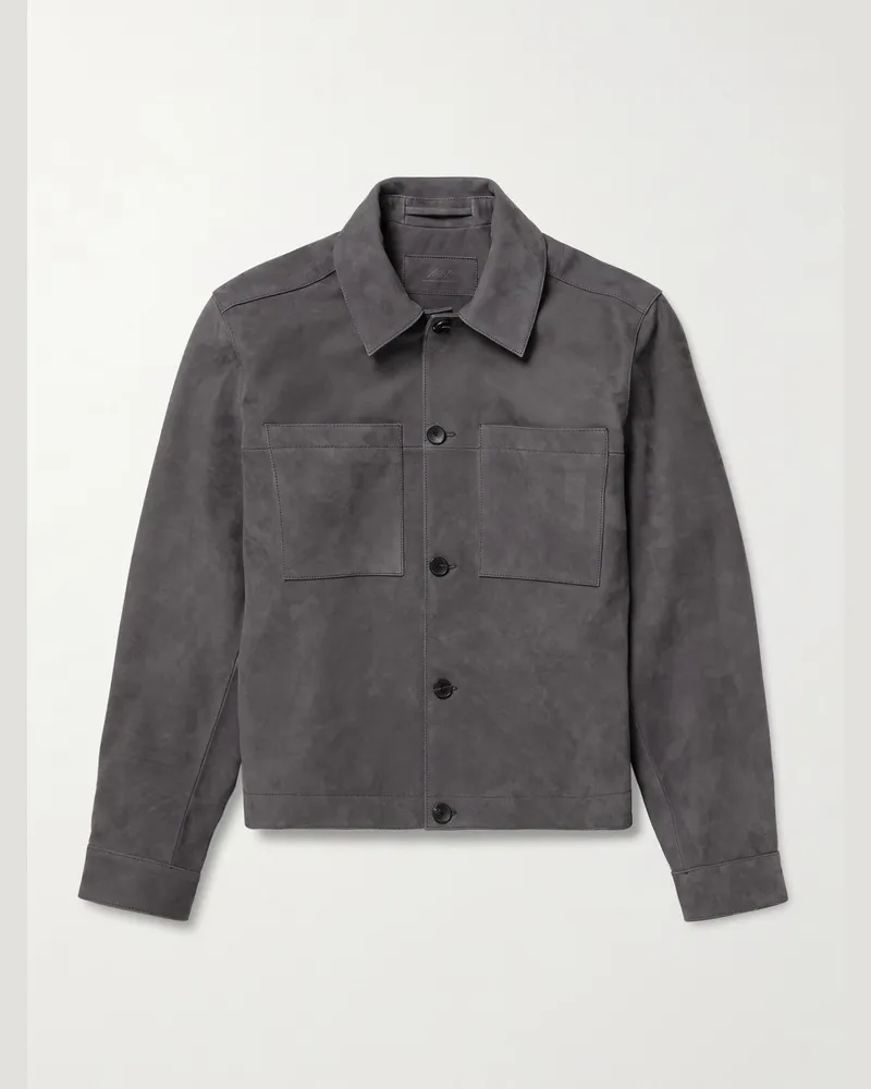 MR P. Hemdjacke aus Veloursleder Grau