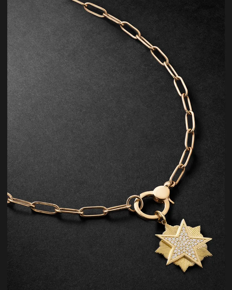 Ileana Makri Star Anhängerkette aus Gold mit Diamanten Gold