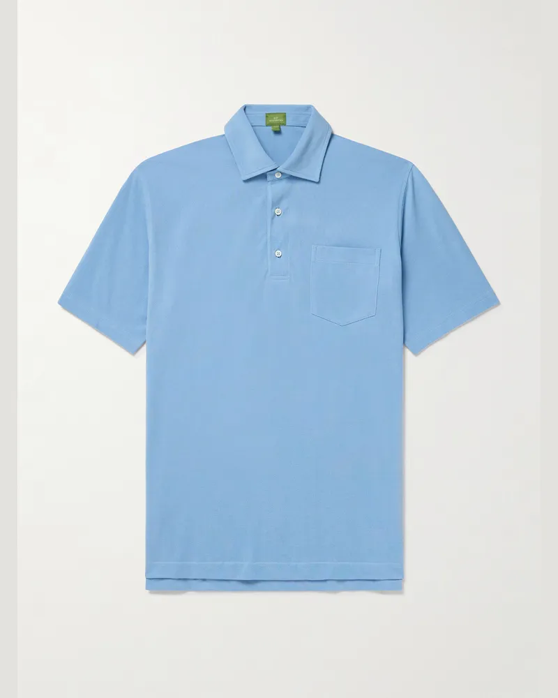 Sid Mashburn Polohemd aus Pima-Baumwoll-Piqué Blau