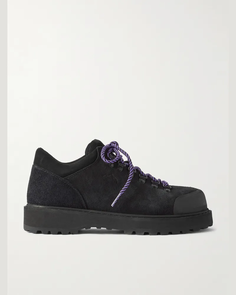 Diemme Cornaro Rubber-Trimmed Suede Sneakers Black