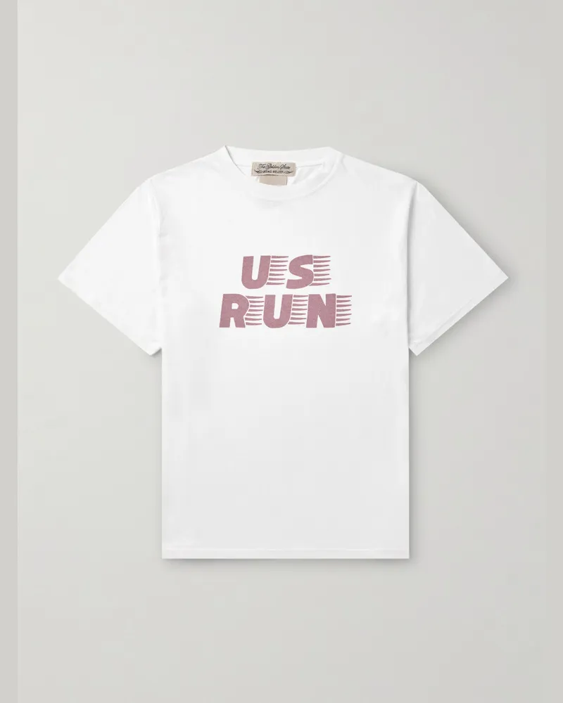 Remi Relief US Run Printed Cotton-Jersey T-Shirt White