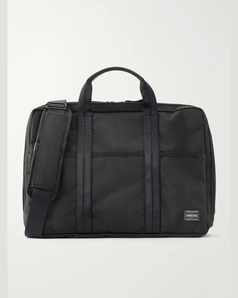 PORTER-YOSHIDA & CO Hybrid 2Way Canvas Briefcase Black