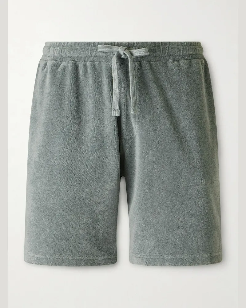 Hartford Gerade geschnittene Shorts aus Baumwollfrottee mit Kordelzugbund Grün
