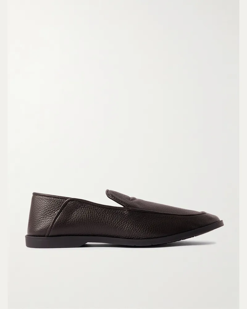 George Cleverley Mayfair II Loafers aus vollnarbigem Leder mit einklappbarer Fersenpartie Braun