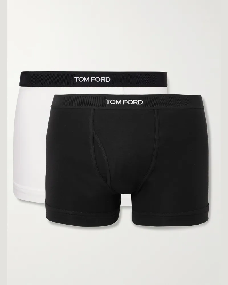 Tom Ford Two-Pack Stretch-Cotton Jersey Boxer Briefs Black