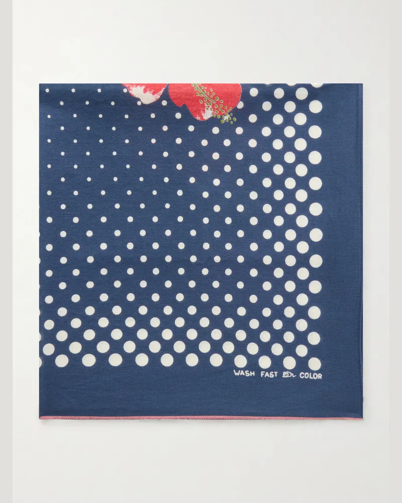 KAPITAL Fastcolor Selvedge Cotton Scarf Blue