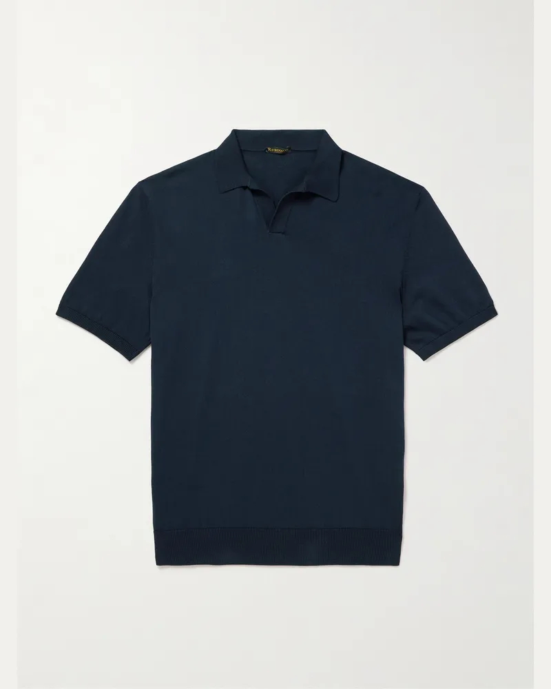 Rubinacci Positano Polohemd aus Baumwolle Blau