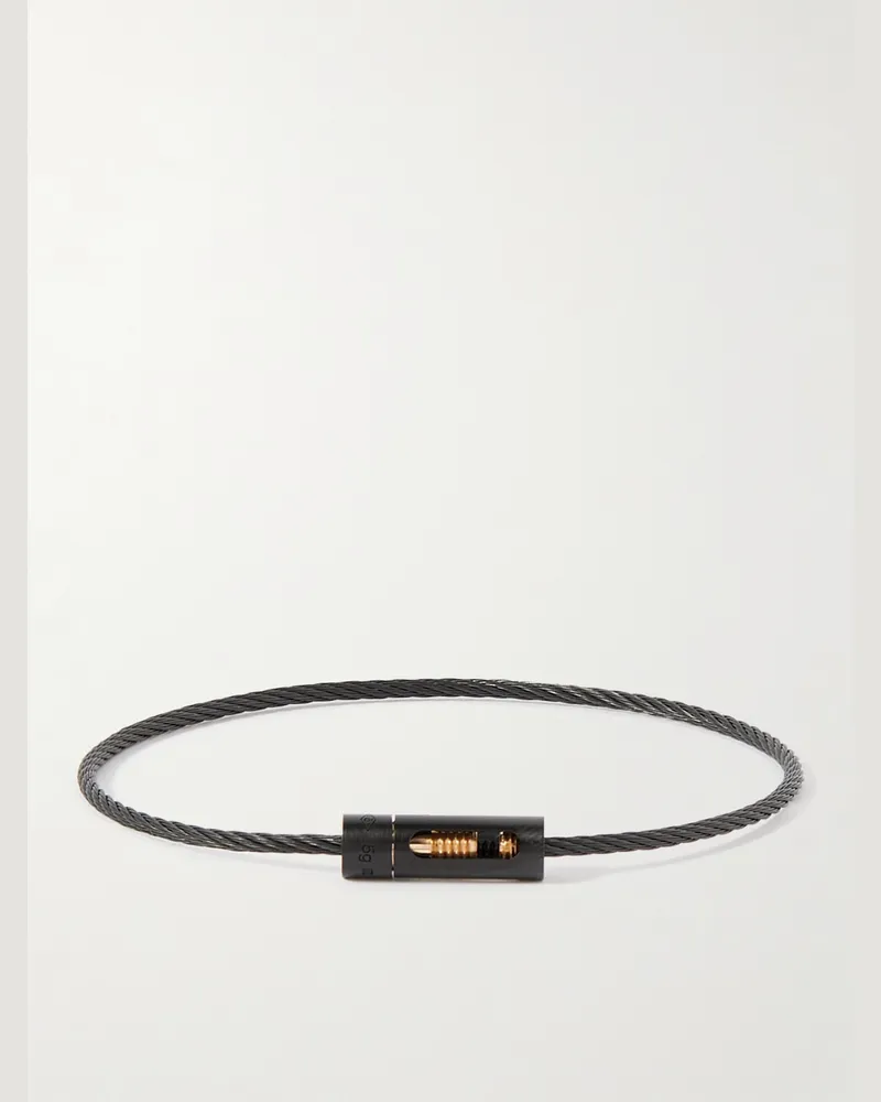 Le Gramme Le 6g Armband aus recyceltem Titan, polierter Keramik, Edelstahl und Karat Gold Schwarz