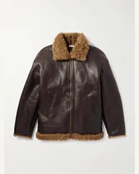 VETEMENTS Oversized-Jacke aus Shearling Braun