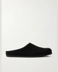 Common Projects Clogs aus Veloursleder mit Logoprägung Schwarz