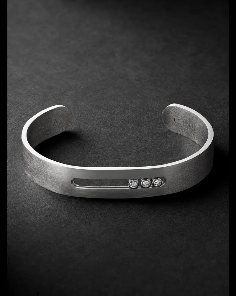Messika Move Titanium Diamond Cuff Silver