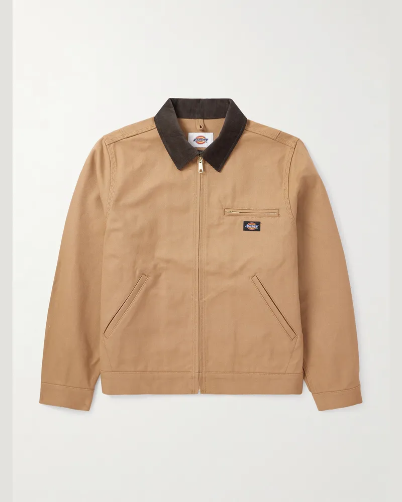 Wacko Maria Dickies® Jacke aus Baumwoll-Canvas mit Cordbesatz Braun