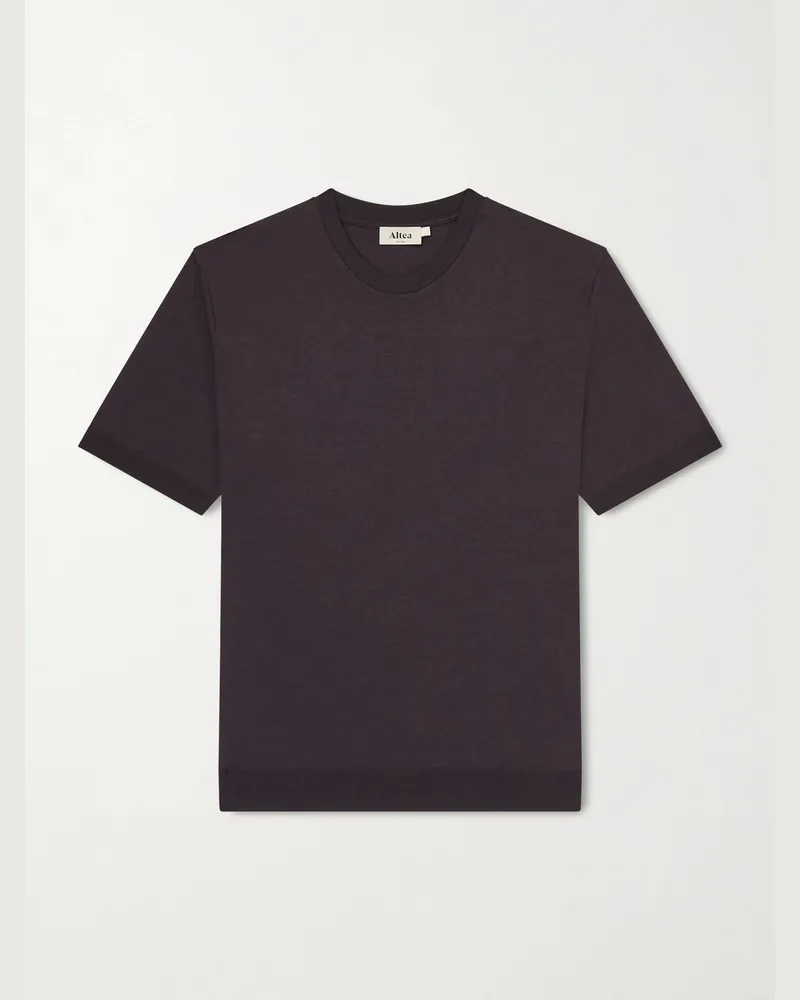 Altea Cecil Lyocell and Cotton-Blend Jersey T-Shirt Brown