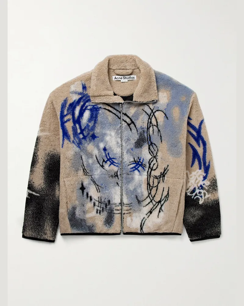 Acne Studios Ovinta Jacke aus bedrucktem Fleece Neutral