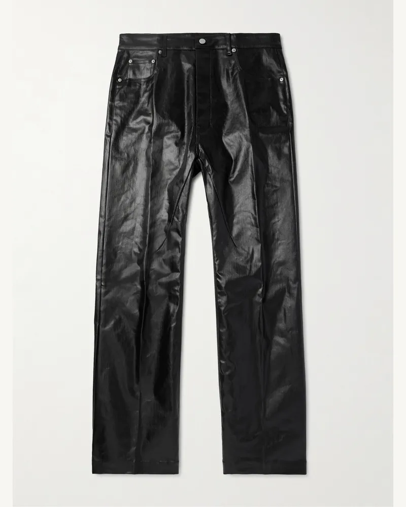 Rick Owens Geth gerade geschnittene Jeans mit Beschichtung Schwarz