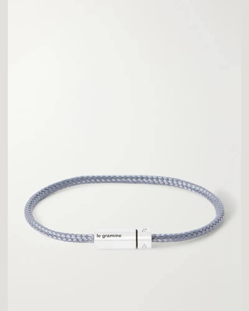 Le Gramme 5G Sterling Silver Woven Bracelet Gray