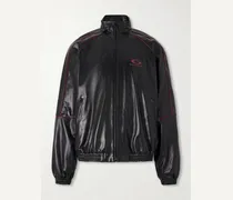 Logo-Embossed Leather Jacket