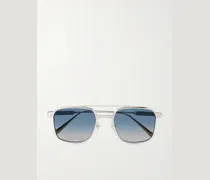 Santos de Cartier Aviator-Style Silver-Tone Sunglasses