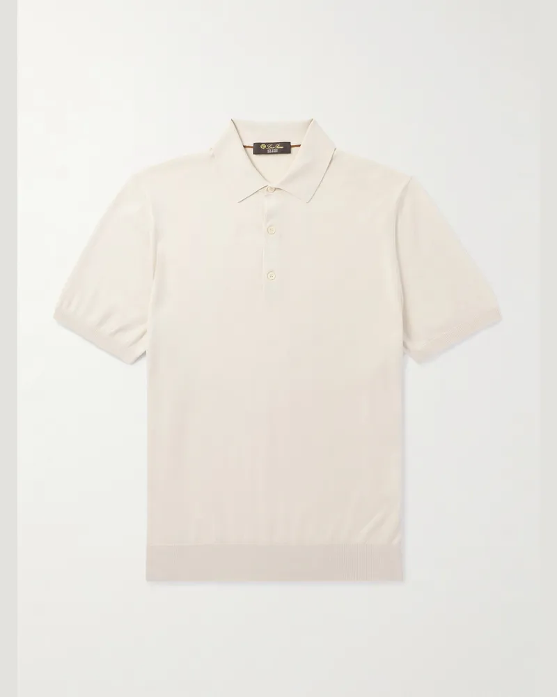Loro Piana Wish® Wool Polo Shirt Neutrals