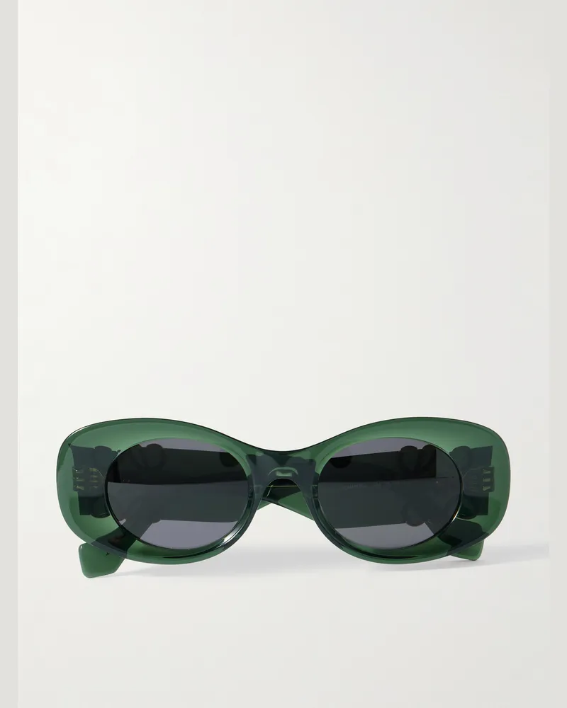 Loewe Anagram Sonnenbrille mit ovalem Rahmen aus Azetat Grün