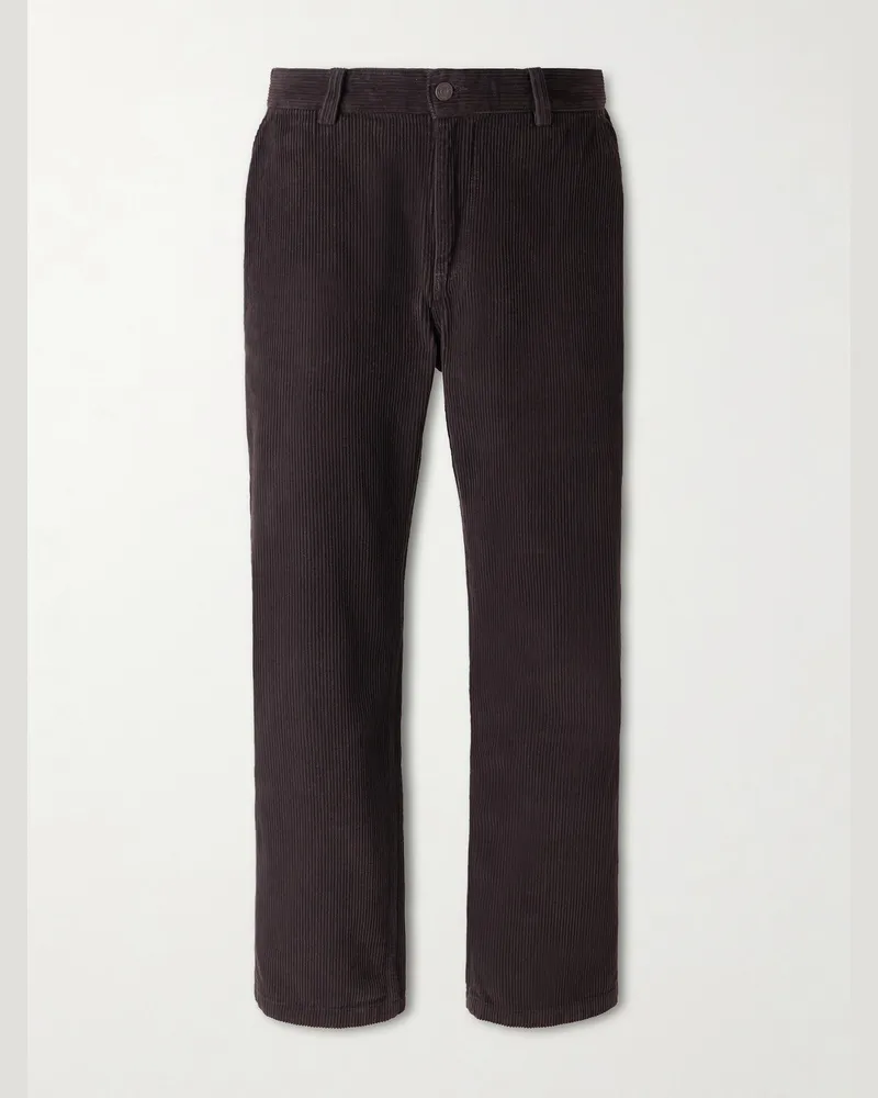 Corridor Straight-Leg Cotton-Corduroy Trousers Brown