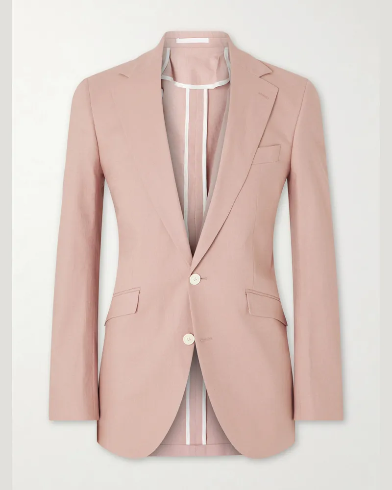 Favourbrook Cooper Linen-Blend Suit Jacket Pink