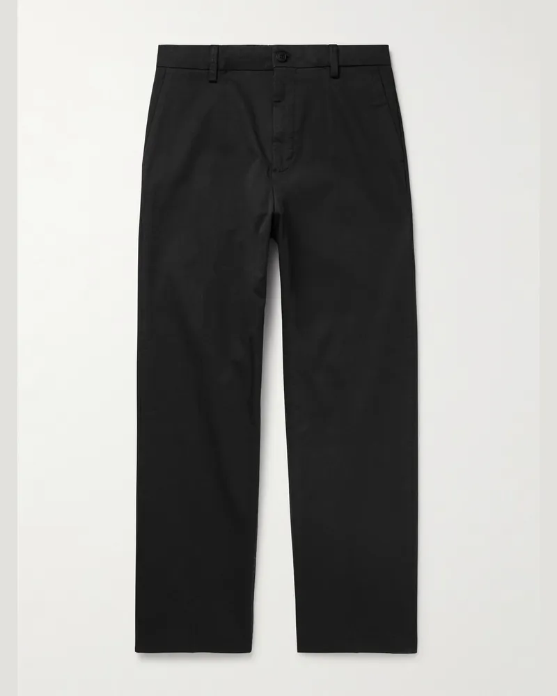 NN 07 Paw 1804 gerade geschnittene Hose aus einer Biobaumwollmischung Schwarz