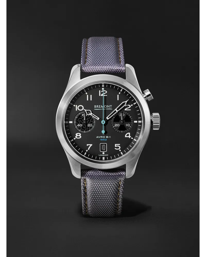 Bremont Vulcan Limited Edition Automatic Chronograph 42 mm Uhr aus Edelstahl mit Armband aus Segeltuch, Ref.-Nr Schwarz