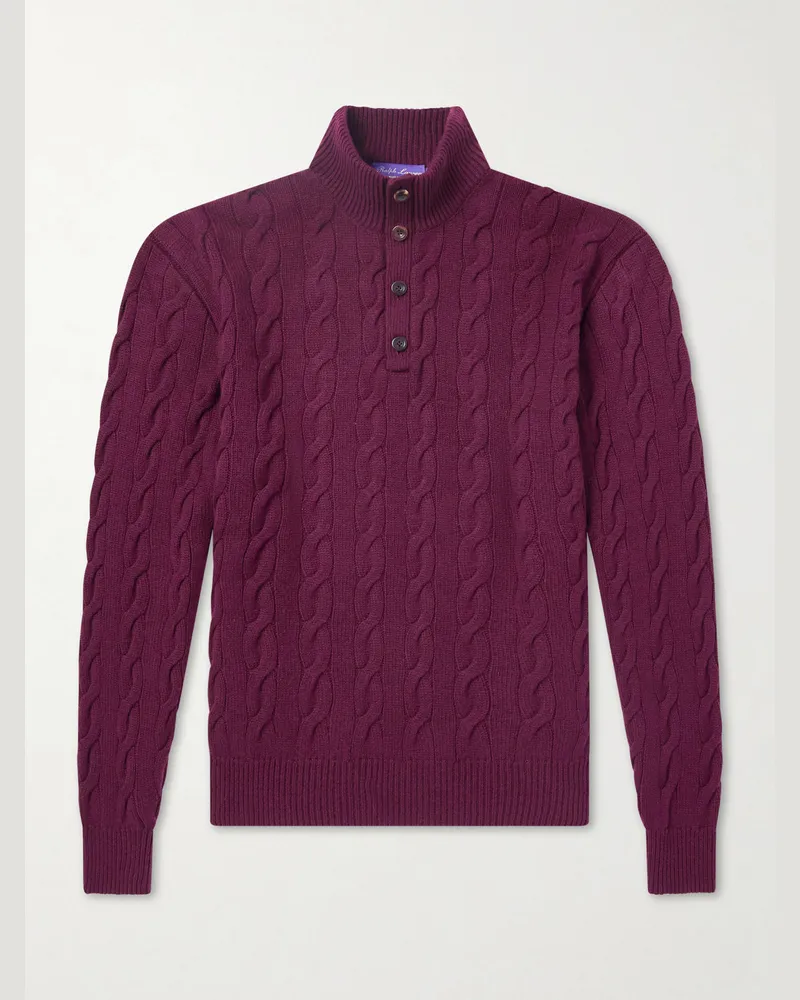 Ralph Lauren Pullover aus Kaschmir in Zopfstrick Rot