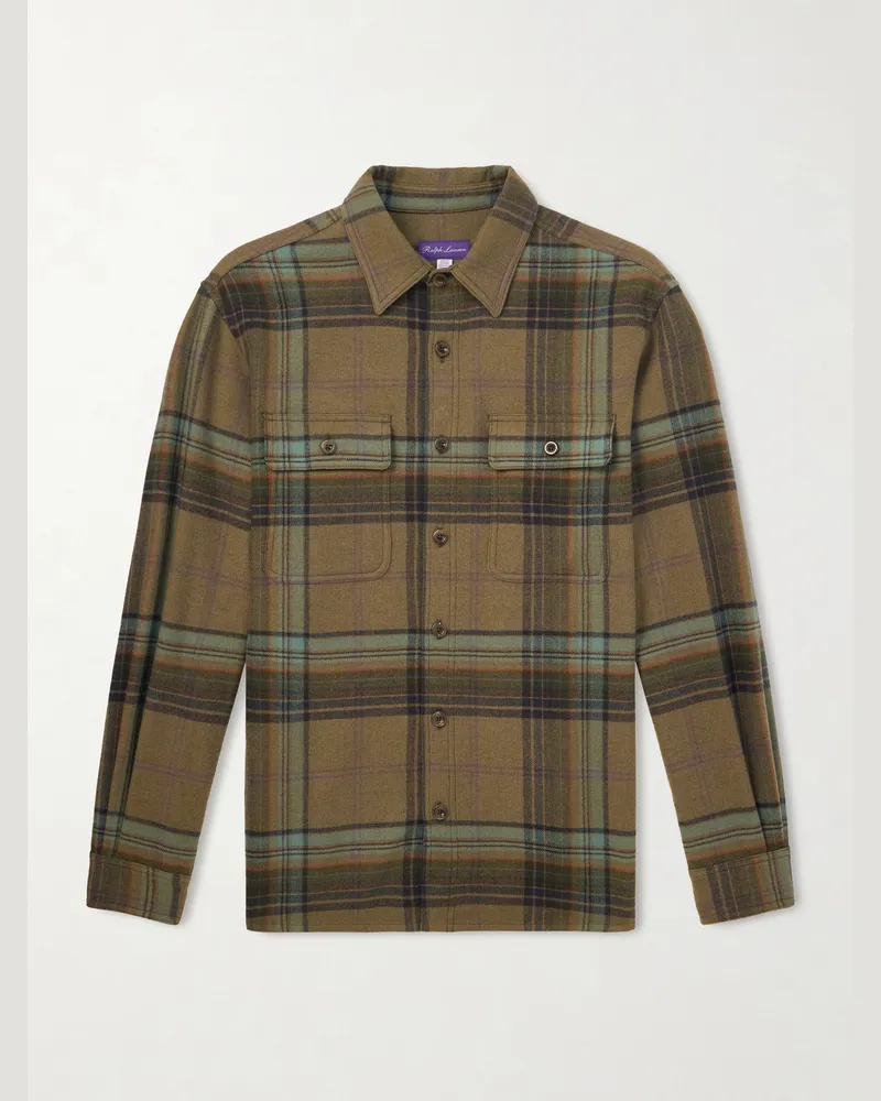 Ralph Lauren Hemdjacke aus kariertem Flanell aus einer Woll-Kaschmirmischung Mehrfarbig