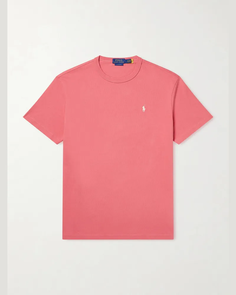 Ralph Lauren T-Shirt aus Baumwoll-Jersey mit Logostickerei Rot