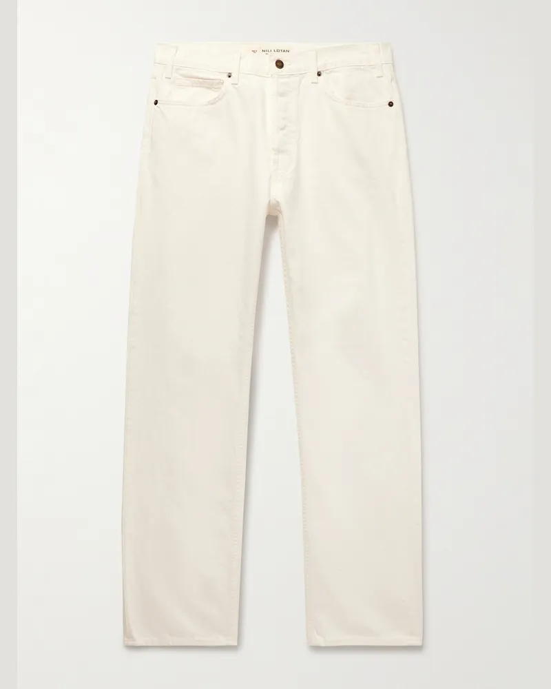 Nili Lotan Billie Slim-Fit Straight-Leg Jeans Neutrals