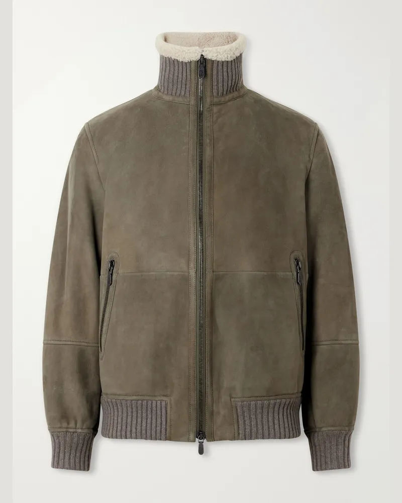 Brunello Cucinelli Shearling Jacket Green