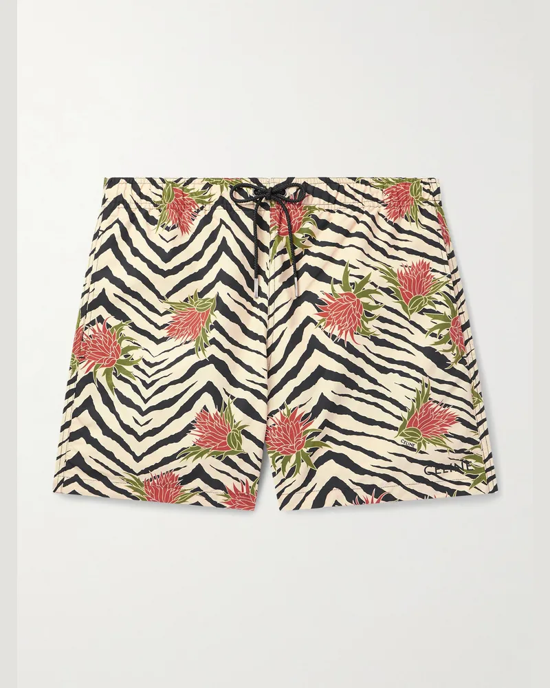 Celine Gerade geschnittene mittellange Badeshorts mit Print Neutral