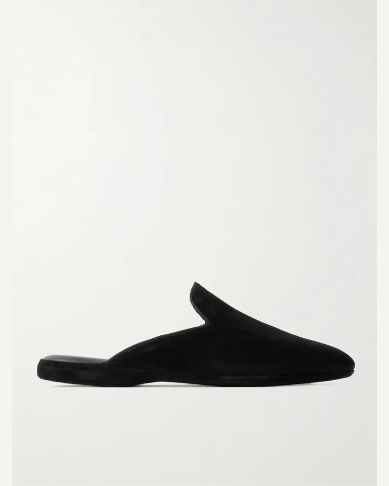 Rubinacci Comfort Slippers aus Samt Schwarz
