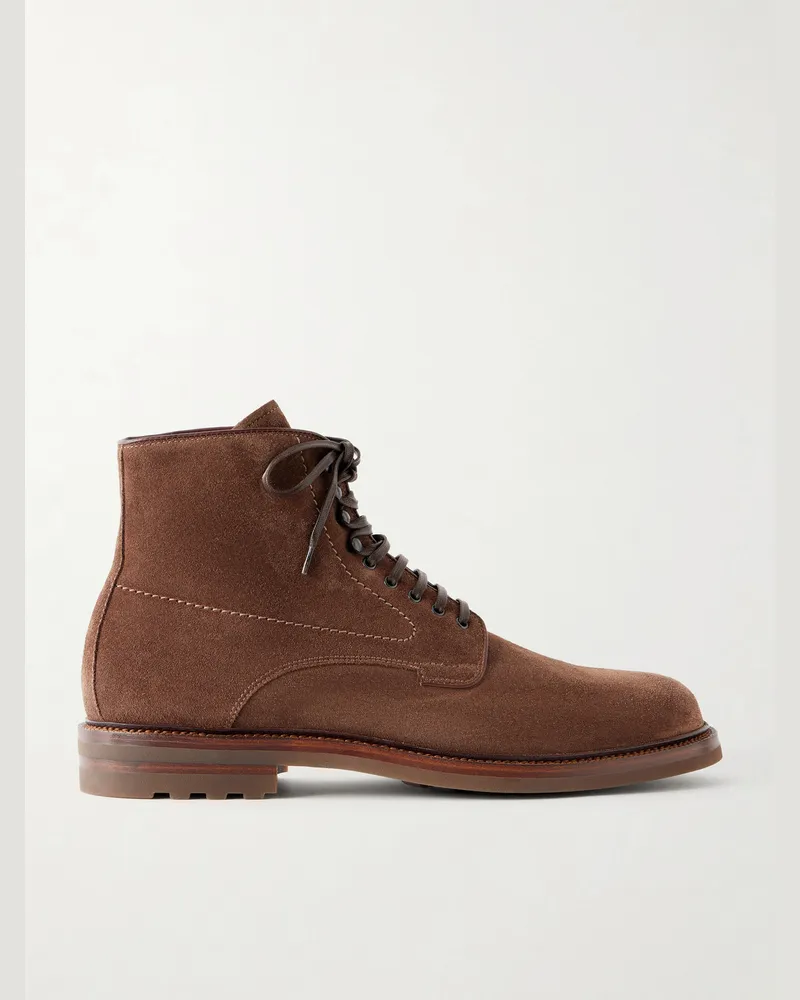 Officine Creative Italia Aston Flexi 003 Suede Lace-Up Boots Brown