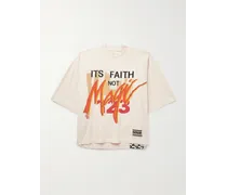 Its Faith Not Magic Oversized-T-Shirt aus Baumwoll-Jersey mit Logoapplikation und Print