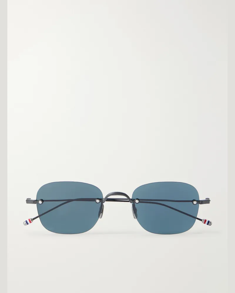 Thom Browne Square-Frame Titanium Sunglasses Black