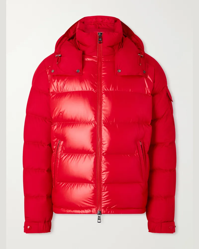 Moncler Maya Hooded Quilted Shell Down Jacket Red