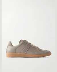 Maison Margiela Replica Sneakers aus Leder und Veloursleder Grau